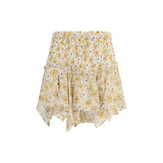 Beige Viscose Mini Skirt