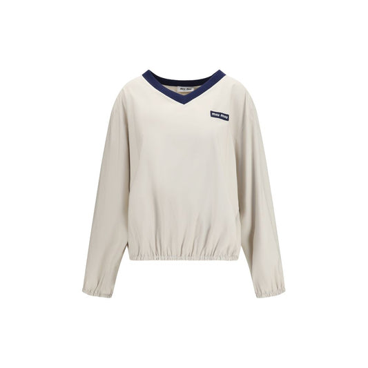 Beige Recycled Polyester Sweatshirt