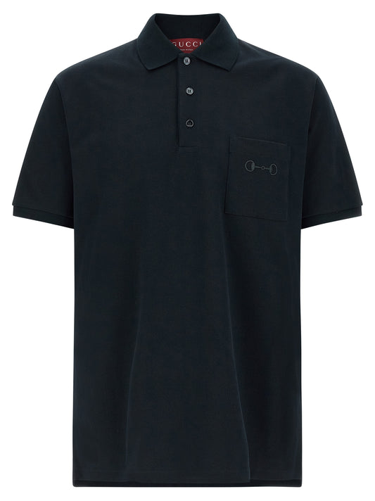 Blue Cotton Polo Shirt