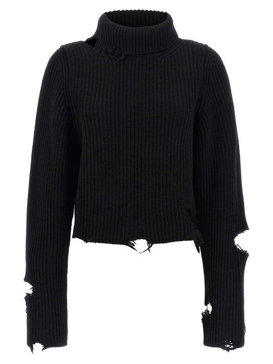 Black Merino Wool Cardigan