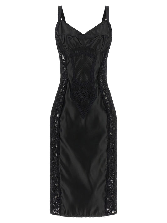 Black Polyamide Midi Dress