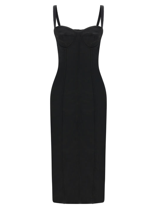 Black Acetate Midi Dress