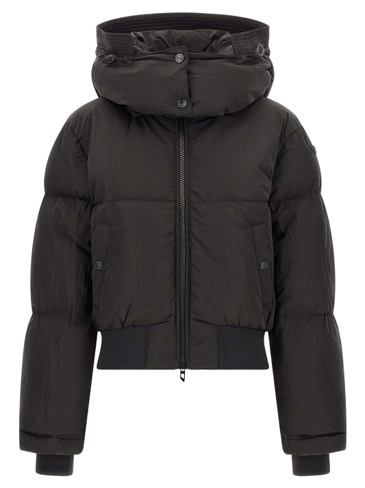Black Polyamide Full-Length Jacket