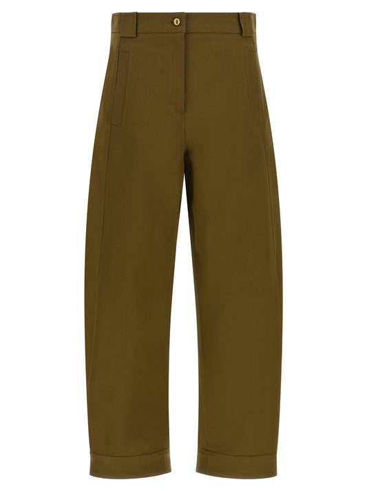 Bicolor Cotton Cropped Pants