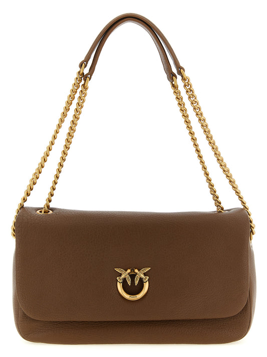 Brown Lamb Leather Shoulder Bag