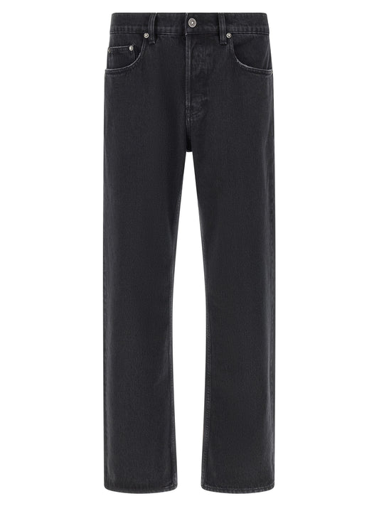 Black Cotton Straight-Leg Jeans
