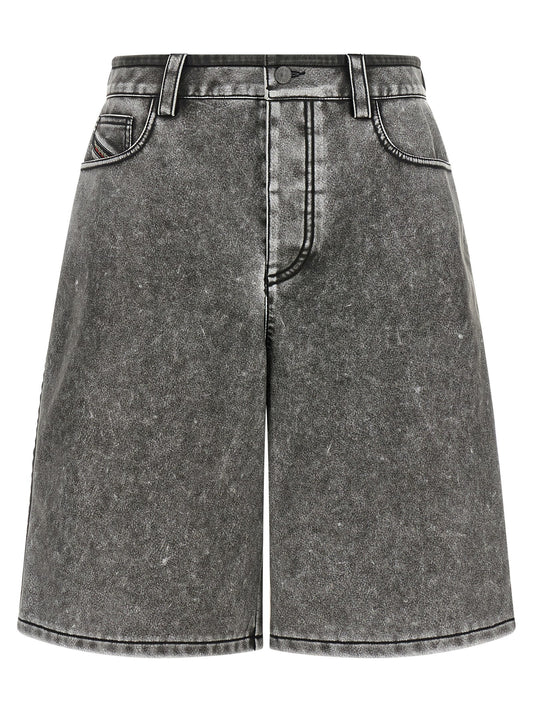 Gray Polyethylene Bermuda Shorts