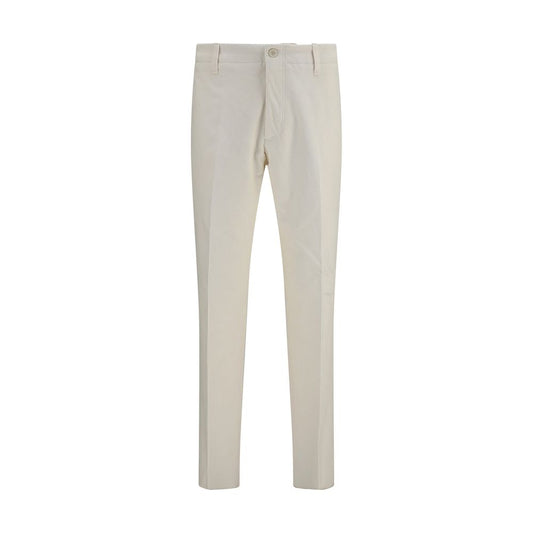 Beige Viscose Casual Pants