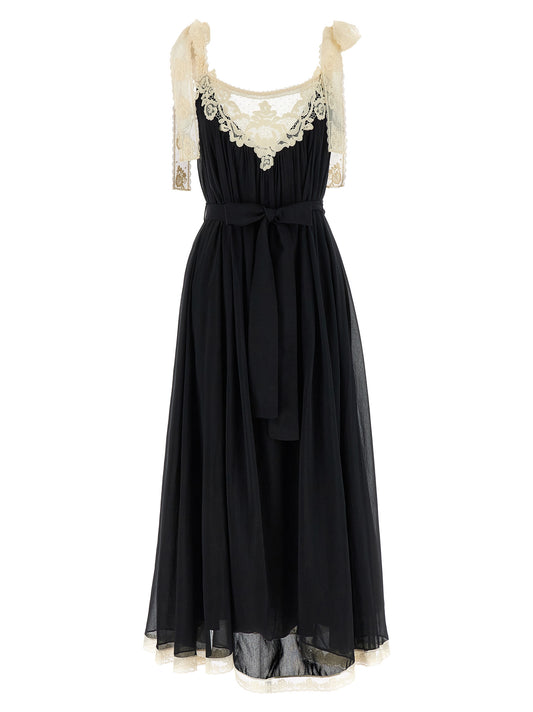 Bicolor Cotton Long Dress
