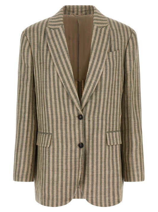 Bicolor Linen Blazer