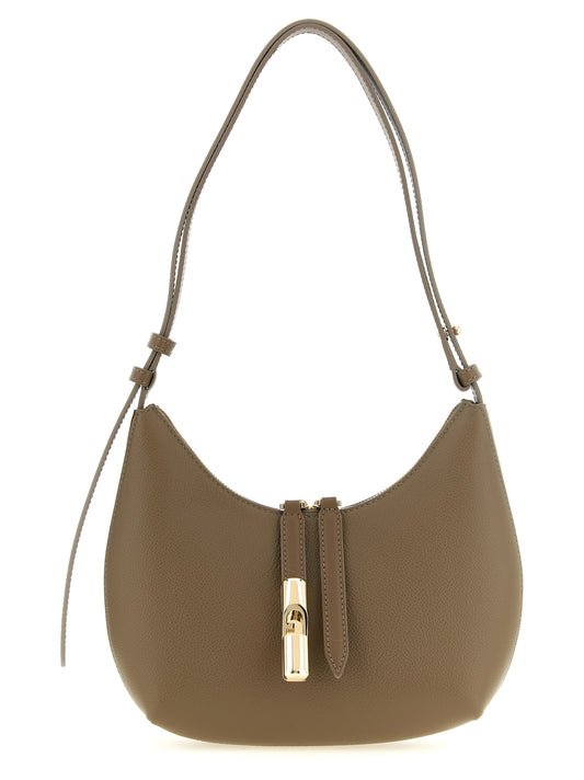 Beige Calfskin Shoulder Bag