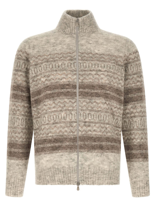 Beige Alpaca Leather Cardigan