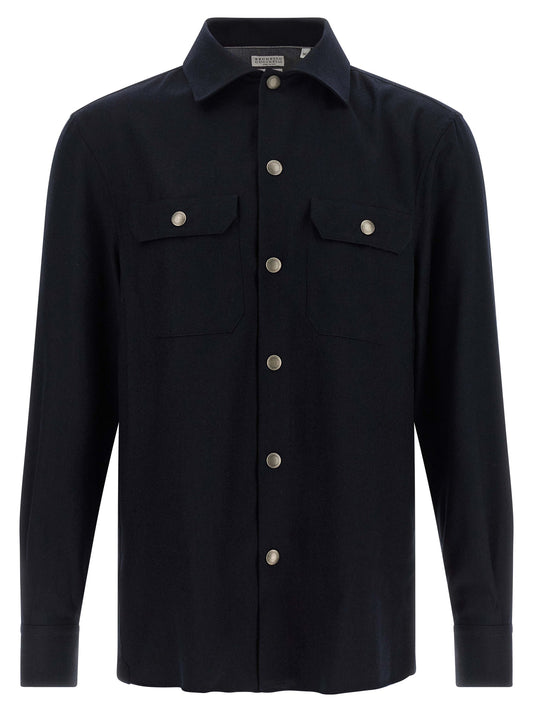 Blue Virgin Wool Blouse