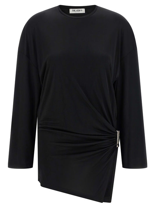 Black Viscose Short Dress