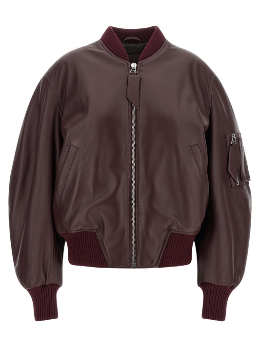 Bordeaux Lamb Leather Leather Jacket