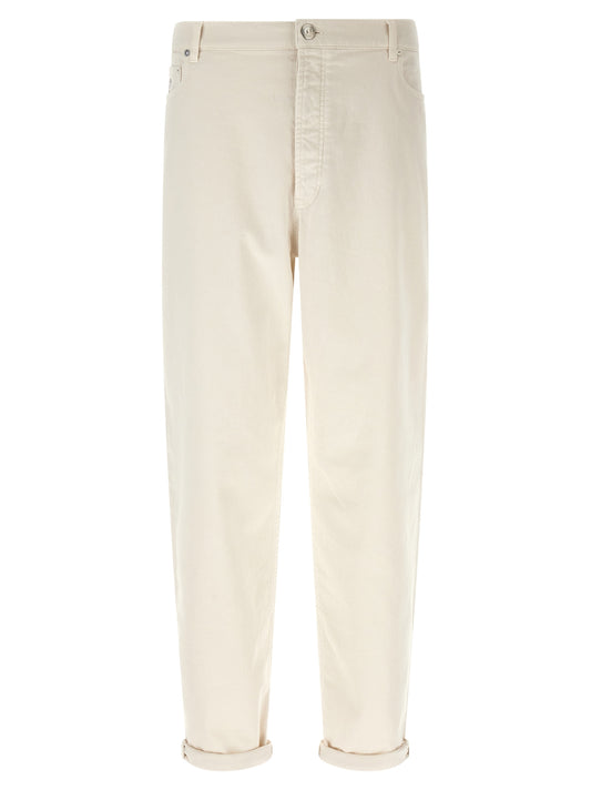White Cotton Relaxed Fit Jeans
