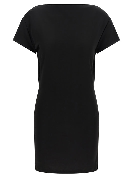 Black Viscose Short Dress