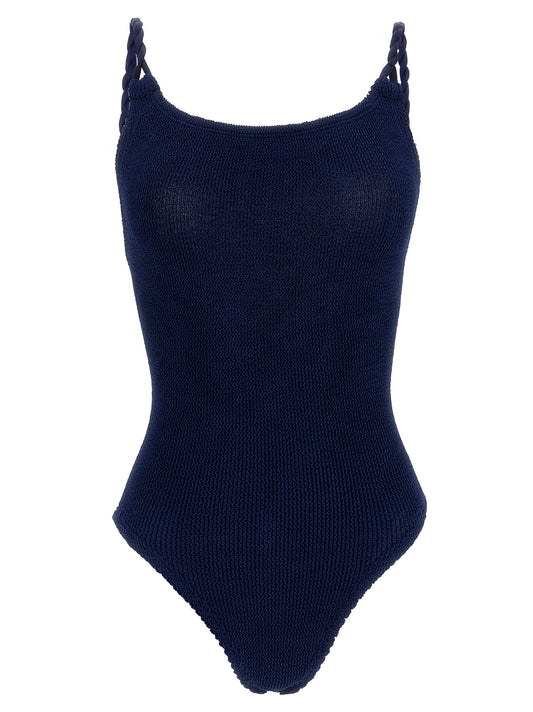 Blue Polyamide One-Piece Swimsuit
