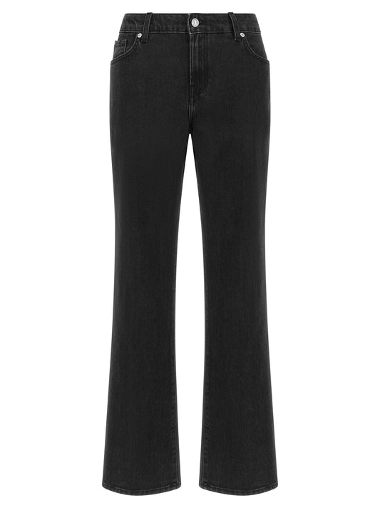 Black Cotton Flared Jeans