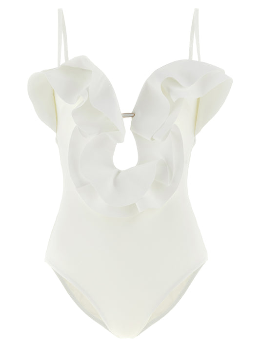 White Polyamide One-Piece Swimsuit
