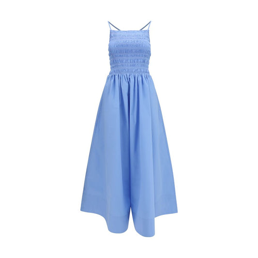Blue Cotton Casual Dress