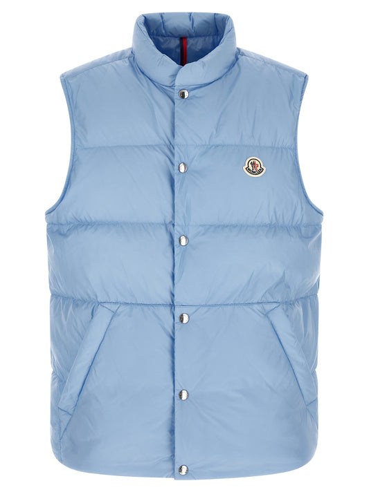 Blue Polyamide Sleeveless Jacket