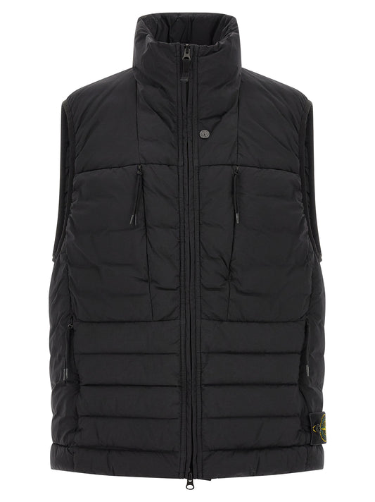 Black Polyamide Sleeveless Jacket