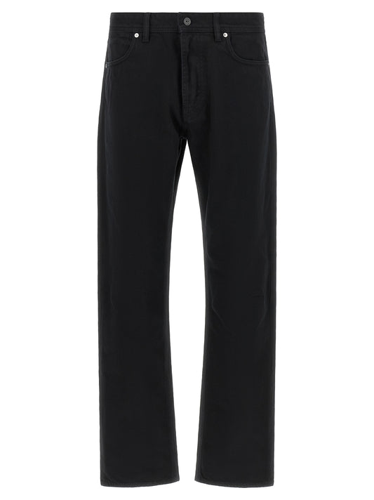 Black Cotton Straight-Leg Jeans