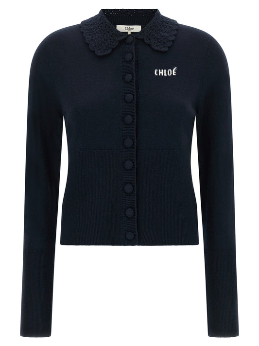 Blue Wool Cardigan