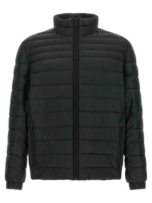Black Recycled Polyamide Full-Length Jacket