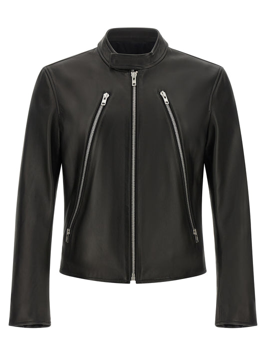 Black Lamb Leather Leather Jacket