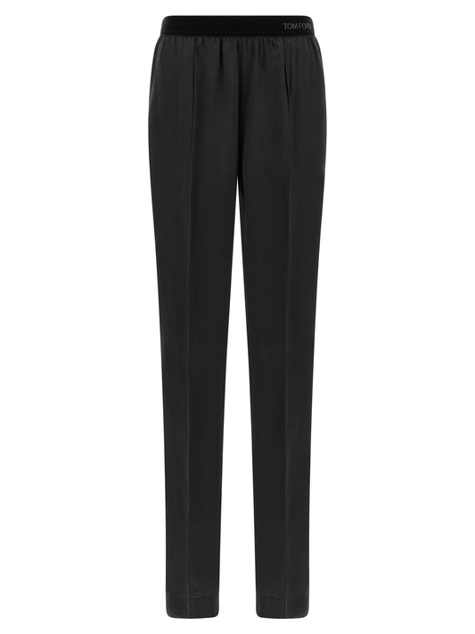 Black Silk Bottoms Sleepwear