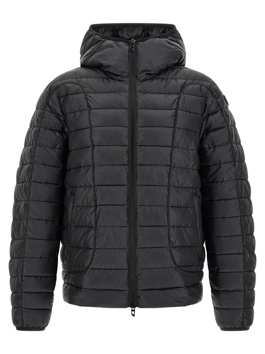 Black Polyester Full-Length Jacket