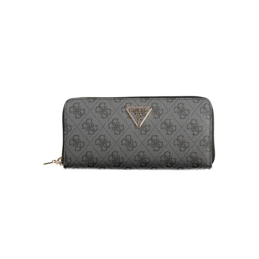 Black Polyurethane Women's Wallet