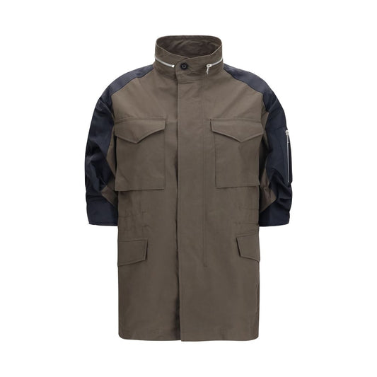 Bicolor Cotton Shell Jacket