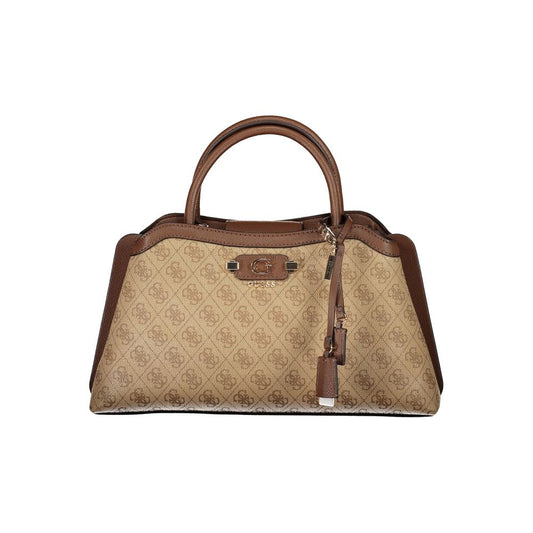 Beige Polyurethane Women's Bag