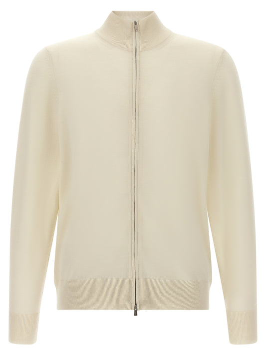 White Virgin Wool Cardigan
