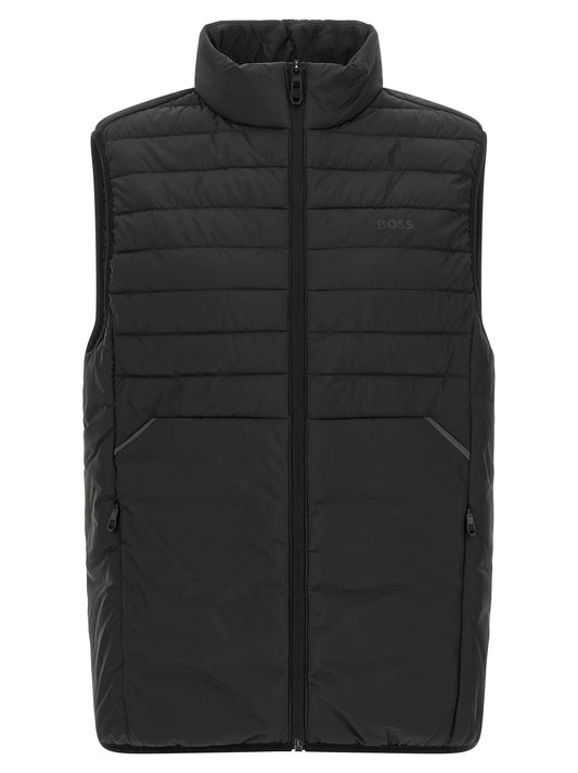 Black Polyester Sleeveless Jacket