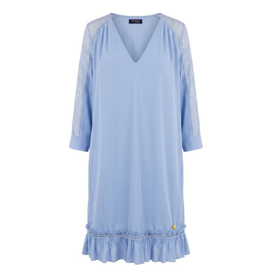 Blue Polyester Women Dress