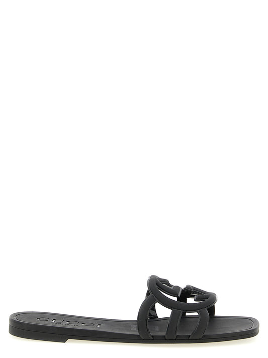 Black Rubber Slides