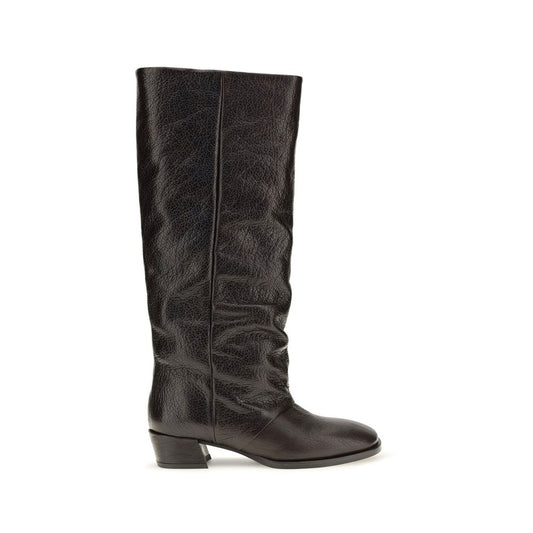 Brown Calf Leather Bos Taurus Flat Boots