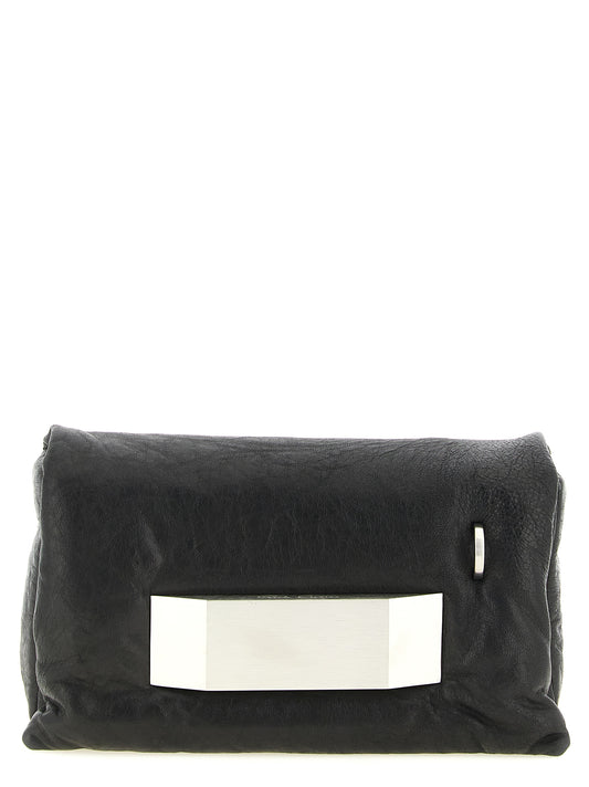 Black Lamb Leather Clutch Bag