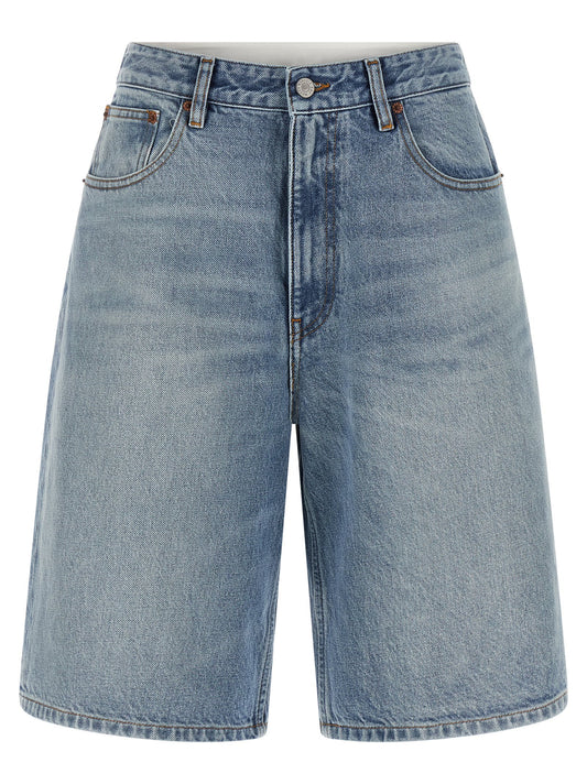 Blue Cotton Bermuda Shorts