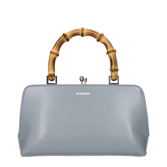 Gray Leather Handbag
