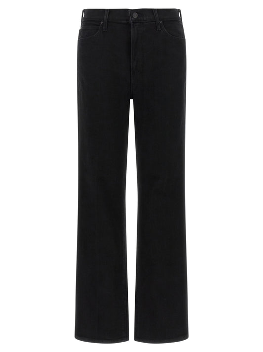 Black Cotton Flared Jeans