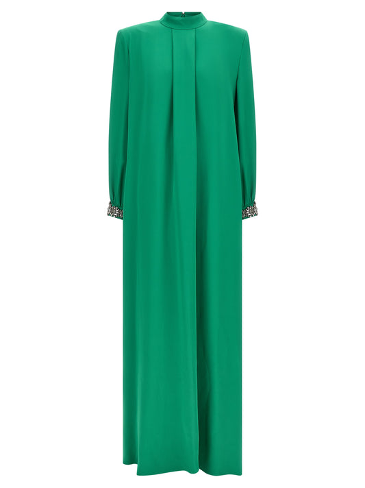 Bicolor Silk Long Dress