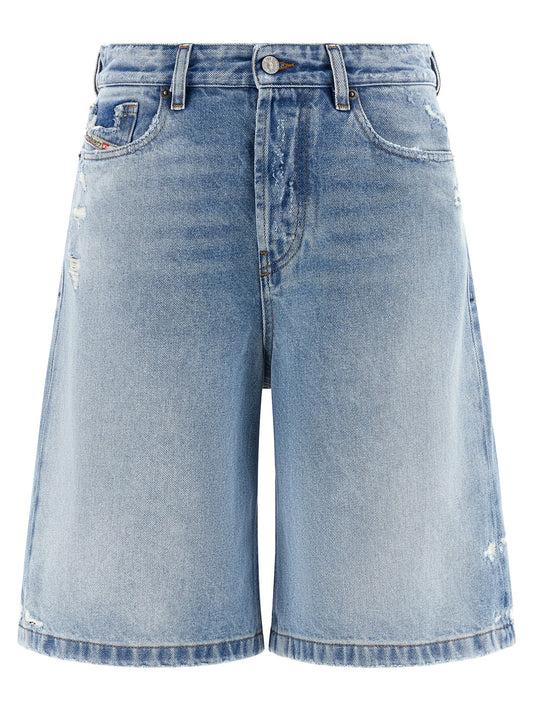 Blue Cotton Bermuda Shorts