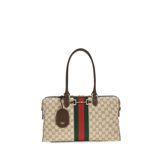 Beige Fabric Handbag