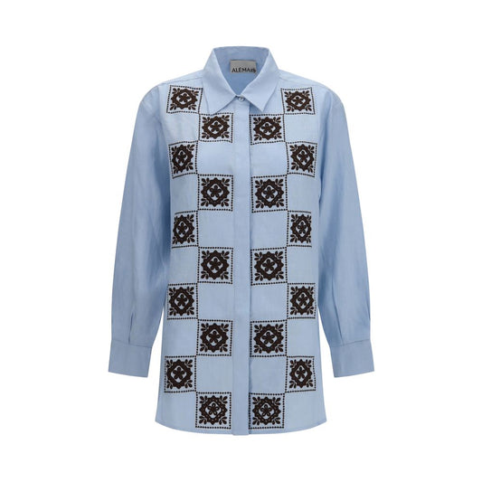 Blue Linen Pattern Shirt