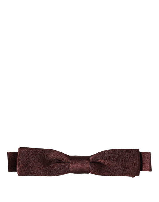 Men Brown 100% Silk Adjustable Neck Papillon Bow Tie
